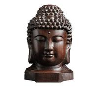 NOBRIM Statue Buddha Agarwood Testa di Shakyamuni Statue Statua Buddha Buddismo in Legno Testa Statue Scultura d'Arte Arte in Legno e Ornamenti per Ufficio Ornamenti per la casa