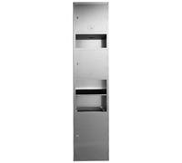 Noccia da Bagno in Acciaio Inossidabile, Cestino Incorporato Scaffale per Doccia Con Porta, Scaffale da Bagno in Un Pezzo Per Luoghi Pubblici Negli Hotel, Silver-360 x 1600 x 165 mm/14,17 x 62,99 x