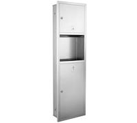 Noccia da Bagno in Acciaio Inossidabile, Cestino Incorporato Scaffale per Doccia Con Porta, Scaffale da Bagno in Un Pezzo Per Luoghi Pubblici Negli Hotel, Argento - 330 x 1200 x 120 mm / 12,99 x 47,24
