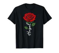 Nocciola Personalizzato Rose Nome Elegante Floreale Donne Ragazze Maglietta