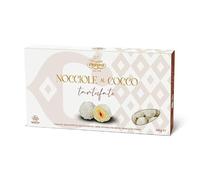 Nocciole al Cocco Tartufate Crispo, Ricoperte di Cioccolato Bianco con Scaglie di Cocco - 400 gr