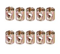 Noce di botte, Dadi di centraggio con foro orizzontale M6 Martello for mobili incorporato Dado inserto Filettatura metrica cilindrica Lavorazione del legno, dimensioni: 10 mm(M6 (10pcs))