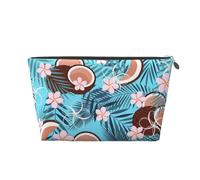 Noce Di Cocco Tropicale Sul Blu, Borsa da toilette Borsa per trucco Borsa per cosmetici Borsa da toilette da viaggio portatile