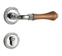 Noce Maniglia per porta in lega di zinco magnetica silenziosa 13,5 cm (D) | Effetto noce elettroplaccato, design senza tempo, per porte interne dall'aspetto elegante