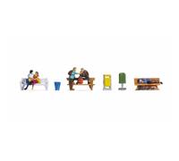 Noch 15238 Set 5 figure personaggi sulle panchine con accessori diorama H0 1:87