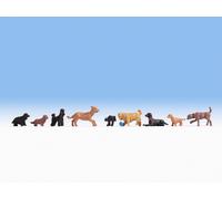 Noch 15719 - 9 X Cani Pre Dipinta - Set Due 1/87th = H0/00 Scala 2nd Classe Post