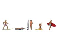 15853 Noch HO 5 personaggi Surfer con accessori come da foto scala 1:87