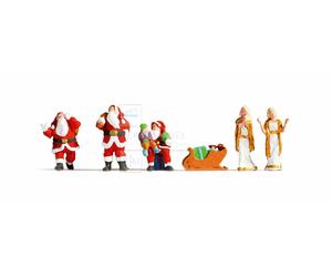NOCH 15920 - Set babbo Natale con angeli e accessori come in foto. Scala H0 1:8
