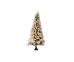 Noch 22130 - Albero di Natale innevato, con 30 LED, Altezza 12 cm, Colore: Multicolore