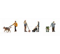 NOCH 36471 - Scala N 1:160, persone con cani come in foto.