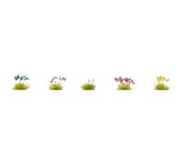 NOCH 06800 - Set 250 ciuffi con fiori colori rosso, blu, giallo, rosa e bianco,