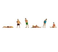 Noch Bagnanti, Hobby, Set di 6 Statuette per modellismo, H0, Scala 1:87, Perfetto per Scene estive, Multicolore