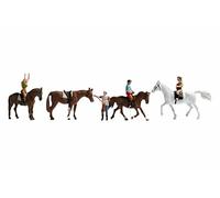Noch Cavalieri e Cavalli Set di Statuette in plastica Colorata a Mano, Traccia N 1:160, Ideale per Scene di Vita Rurale