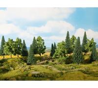 NOCH® Foresta mista, alberi modellistici, colorati a mano, 8 pezzi, 10-14 cm, per scartamenti H0, TT ideale per diorami, modelli e progetti fai da te