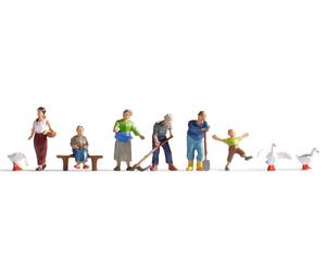 NOCH H0 Figure Contadini Set, 1:160 Spur N, Dipinte a Mano
