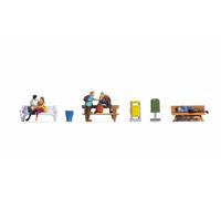 Noch 15238 Set 5 figure personaggi sulle panchine con accessori diorama H0 1:87