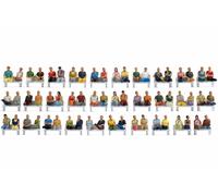 NOCH Mega-Spar-Set „Seduti Passagiere“, 60 Dipinti Mano Figure Senza Gambe