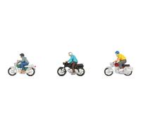 NOCH Miti Mopedfahrer Figura Dipinta A Mano Scala H0 1:87