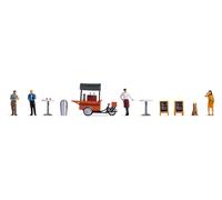 NOCH Mondo Tematico Di Figure "Chiosco Di Caffè", Set Completo H0 Con Barista E