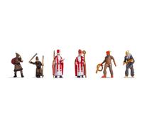 NOCH Nikolaus Con Knecht Ruprecht, Figure H0 Dipinte A Mano Per