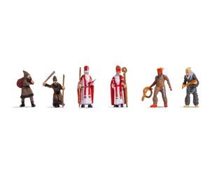 NOCH Nikolaus Con Knecht Ruprecht, Figure H0 Dipinte A Mano Per