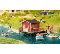 NOCH® Noleggio barche in miniatura per modellismo, 9,2 x 7,3 x 5,3 cm, taglio laser H0, ideale per diorami