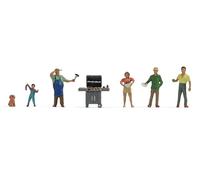 NOCH Set di statuette "Alla griglia", accessori per modellini in plastica H0, 1:87, ideale per officina in miniatura e decorazione