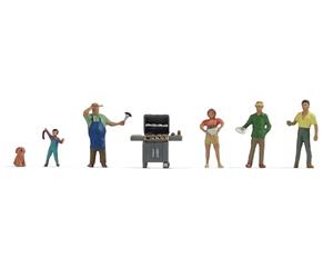 NOCH Set di statuette "Alla griglia", accessori per modellini in plastica H0, 1:87, ideale per officina in miniatura e decorazione