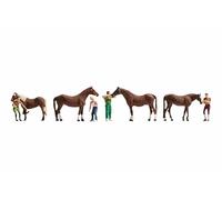 Noch Set di Statuette per la Cura dei Cavalli, Modelli H0 ricchi di Dettagli, Ideali per Scene rurali in Pista H0