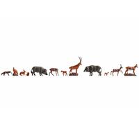 NOCH Set Figure Waldtiere 12 Modelli Animali Dipinti a Mano H0 1:87