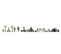 NOCH 16201 - Set personaggi e accessori a tema campeggio. Scala H0 1:87
