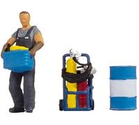 Noch Tiny Scenes Al lavoro con figure modellismo, scena realistica per scala H0, perfetto per diorami e modelli