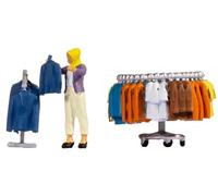 Noch Tiny-Scenes - Modellino di scene per H0, scena di mercato realistica con stand per modellismo
