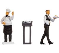 Noch Tiny Scenes Ristorante con figure colorate a mano, scala H0 1:87 perfetta per diorami e modellino ferroviario