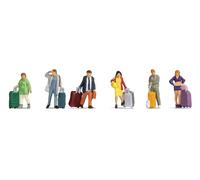 NOCH® Viaggiatori, Dipinti A Mano, Set Di Figure Con Bagagli Per Il Tracciato N