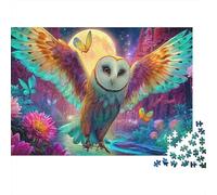Noche de búho nevado Extra Thick Cardboard Arte Floral de la Luna Jigsaw Puzzle Bundle Concentration Training Travel Activity Gift for Family Puzzle Senior Enthusiasts 38x26cm/1000pcs