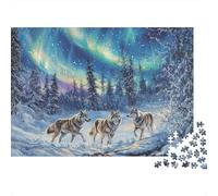 Noche de los lobos árticos Puzzle 1000 Pezzi Carta Ecologica Premium Per Adulti, Gioco Antistress, Decorazione Murale, Donne 70x50cm/1000pcs