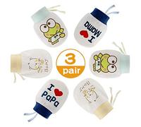 NOCHME Guantini Neonato Antigraffio Cotone per Baby Ragazza Maschi 0-3-6-10 Mesi, 3 Paia Super Morbidi Neonato Manopole Baby Mittens per Anti-graffio Guanti per Neonato Femminile Maschio