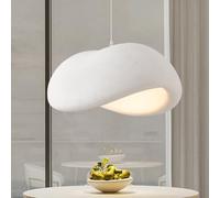 NOCHX Lampada a sospensione giapponese wabi-sabi Lampada a sospensione moderna Altezza regolabile Plafoniera rustica E27 Per camera da letto cucina sala da pranzo bar (senza lampadina)(60 * 45cm)