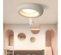 NOCHX Moderna Camera dei Bambini Bianca Luce A Soffitto Resina Cartoon Bear Camera da Letto Lampada A Soffitto Temperatura di Colore Regolabile Stile Crema Camera da Letto Principale Luce(A,50cm)