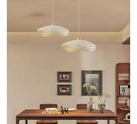 NOCHX Wabi Sabi Stile Lampadari Da Soffitto E27 Lampada A Sospensione Moderna Stile Minimalista Regolabile In Altezza Lampadario Adatto Soggiorno Sala Da Pranzo(Milk coffee)