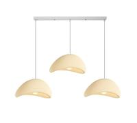 NOCHX WabiSabi Lampada A Sospensione E27 Luci Sospese In Materiale Polistirolo In Altezza Regolabile Lampadario In Stile Giapponese A Tre Teste Adatto Per Sala Da Pranzo E Soggiorno(Beige)