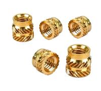 Noci fusi a caldo 500 Pz M2 .5 M3 M4 M5 M6 Ottone Hot Melt Dado Inserto Filettato for Stampante 3D Nutsert Zigrinato Calore Incorporato Insertnut(Length 9mm,M2(OD4mm))