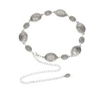 NociHah Cintura da donna western ovale concho, cintura regolabile in stile bohémien, cintura da cowgirl, per jeans, argento, M