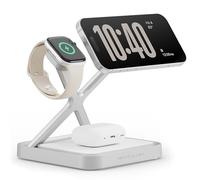 NOCO XGrid XDS3 Caricatore Wireless 3 in 1 per iPhone, AirPods, Apple Watch | Supporto di ricarica certificato Qi2 fino a 25 W, compatibile con MagSafe. Alimentatore USB-C da 45 W e cavo da 2 m inclusi.