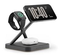 NOCO XGrid XDS3 Caricatore Wireless 3 in 1 per iPhone, AirPods, Apple Watch | Supporto di ricarica certificato Qi2 fino a 25 W, compatibile con MagSafe. Alimentatore USB-C da 45 W e cavo da 2 m inclusi.