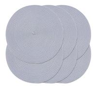 Noctiflorous Set di 6 tovagliette rotonde da 38 cm, resistenti al calore, per interni ed esterni, antiscivolo, per tavolo da pranzo (grigio bianco, 6)