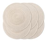 Noctiflorous Set di 6 tovagliette rotonde da 38 cm, resistenti al calore, per interni ed esterni, antiscivolo, per tavolo da pranzo (beige, 6)