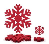 Noctiflorous Set di 6 tovagliette rotonde in feltro con sottobicchieri, diametro 33 cm, antiscivolo, resistenti al calore, durevoli, decorazioni per tavolo da pranzo (rosso natalizio, 6)