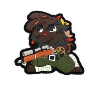 Noctilucent Military Rabbits PVC Morale Patch Set, Tactical Combat Style, Hook Fastener Backing, White and Brown Characters, 8.5cm, Glow in Dark Feature